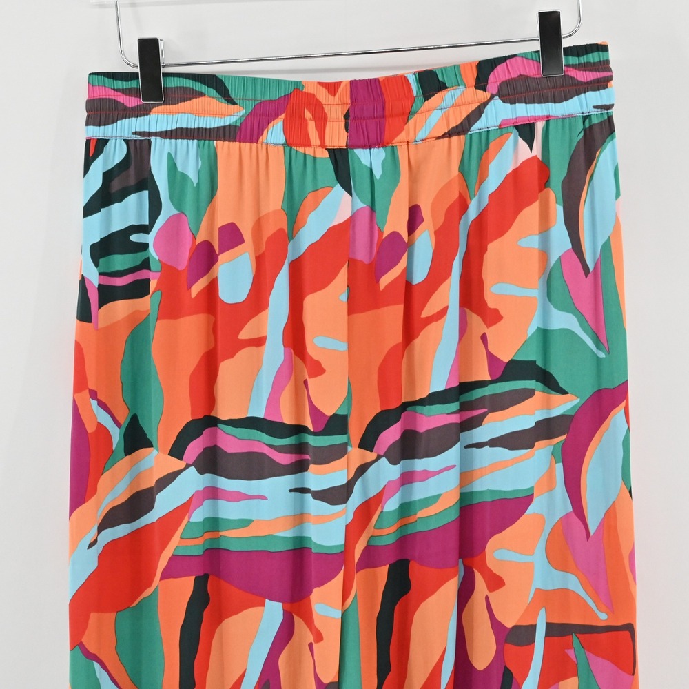 Rachel Zoe Tropical Wide Leg Pants Womens Sz M Multicolor Palazzo Elastic Waist‎ - Picture 11 of 13